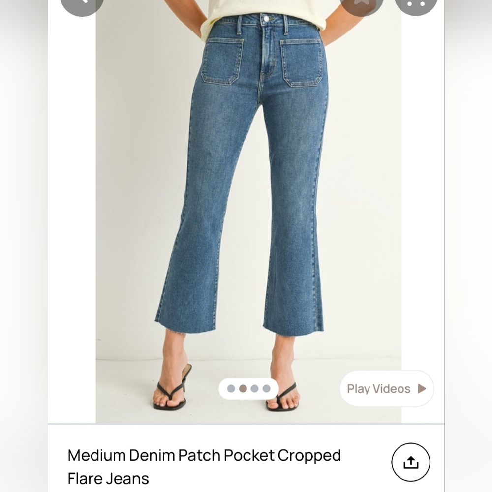 Just Black Medium Denim Flare Jeans